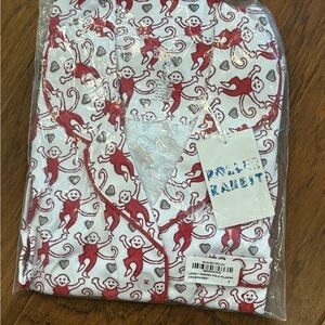 Roller Rabbit White and Red Monkey Pajama Set